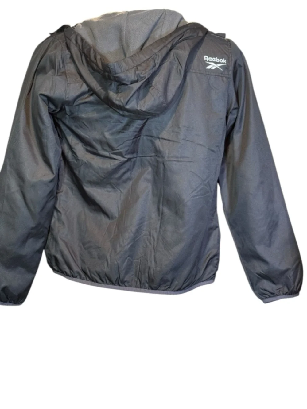 Boys Reebok Jacket XL Black Gray Full Zip Hooded